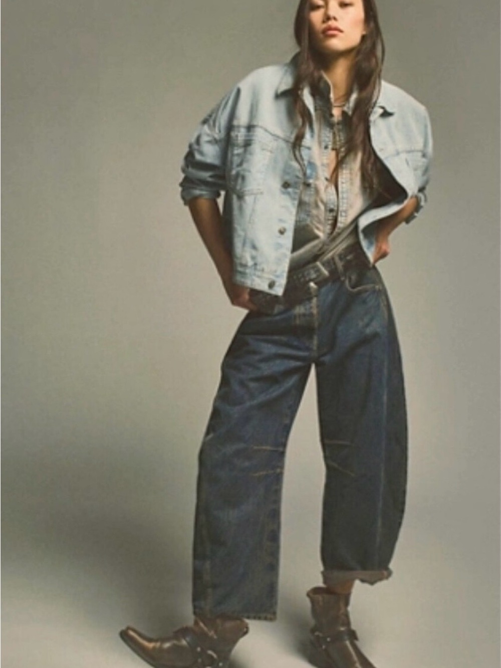 We The Free Good Luck Barrel Jean Dark Wash